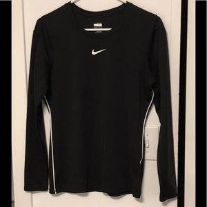 NIKE DRY FIT BLACK SWOOSH LONG SLEEVE TOP EUC M
